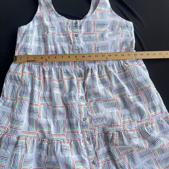 Unbranded Sundress Womens Medium Multicolor Rainbow Barcode Pride Button Front - Picture 9 of 11